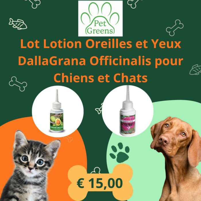 Lot Lotion nettoyant des oreilles et yeux pour chiens et chats