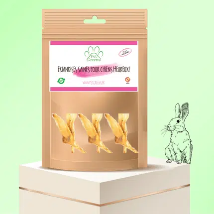 Oreilles de Lapin séchées sans poils Friandises naturelles chien